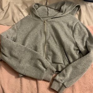 SHEIN full zip cropped sweater